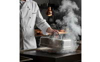 Heat-Resistant Handle Stainless Steel Melting Dome Heavy Duty Rectangular Basting Cover for Chefs, Barbecue