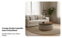2 Pieces Round Tabletop Nesting C Not on Ee Table Set Rounded Edges Nesting C Not on Ee Table Pair Space-Saving Living Room Furniture Hidden Storage for Apartment Dwellers, Design Enthusiasts, Interior Decorators, Small Areas, Lounge Area, Not on Ice