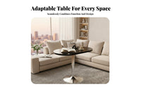 Multi-Functional Swivel Top Laptop Desk Space-Saving Design Adjustable Height Sofa Table Stable Base Lift Top Sofa Table Rounded Corners for Students, Home Office Workers, Apartment Dwellers, Dorm Room, Bedroom, Study, Small Areas