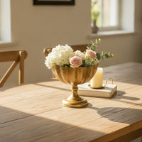 Pedestal Vase Gold Metal Vase Flower Arrangement Detachable Vessel for Table Centerpiece