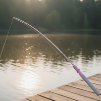 Pink Macaron Carbon UL Solid Baitcasting Rod Set for Kids and Beginners