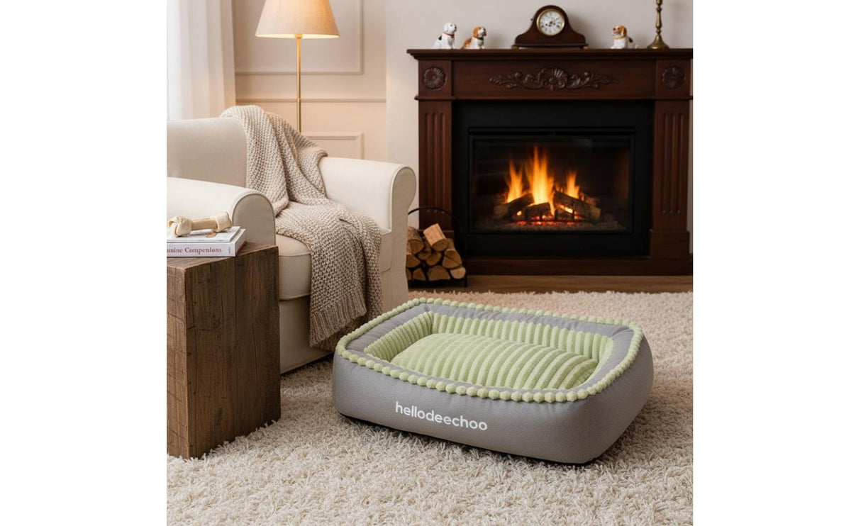 Rectangular Dog Bed Warm Soft Dog Sofa High-Resilience Filling Bolster Pet Bed for Dogs, Cats, Winter