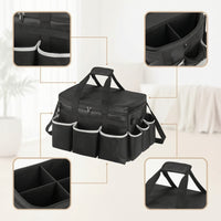 Cleaning Organizer with Dividers Compartmented Cleaning Supply Bag Car Organizer Portable Multi-Pocket for Cleaners
