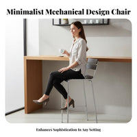 utilitarian aesthetic Wooden Bar Stool with rear supportrest Minimalist Design Highspine Stool with Wooden Top Vintage Look Counter Chair Sturdy Frame for Cafe Owners, Homeowners, Adults, Restaurant, Bistro, Kitchen, Dining Room