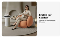 Modern Design Rounded Tub Armchair Soft Upholstery Accent Chair Luxuriously Cushioned Cushioning Lounge Seat Curved Outline for Business Owners, Interior Designers, Reception Area, Boutique, Living Room, Home Not on Ice