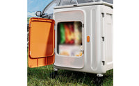 Folding Utility Cart with Lid Compact Foldable Rolling Crate Easy Storage Folding Cart with Lid for Journeyers