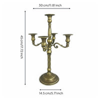 3 Pieces Retro Bronze Candle Stand Tall Centerpiece Metal Candelabra Stand