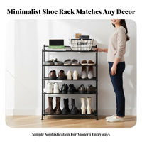 Modern Simple Design Foldable Shoe Rack Space-Saving Multi-Tier Shoe Shelf Installation-Assembly-No-Assembly Multi-Tier Storage Rack Large Capacity for Apartment Dwellers, Students, Homeowners, Small Areas, Dorm Room, Closet, Bedroom