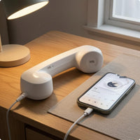 USB-C Handset Built-in Mic Retro Phone Handset Vintage Telephone Receiver Glossy Finish Mobile Accessory Ergonomic Grip