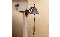 Decorative Rustic Wall Bell with Pull Cord Vintage Cast Iron Bell with Bracket Weather-Resistant Door Chime Easy to Install for Gardeners, Yard, Doorway