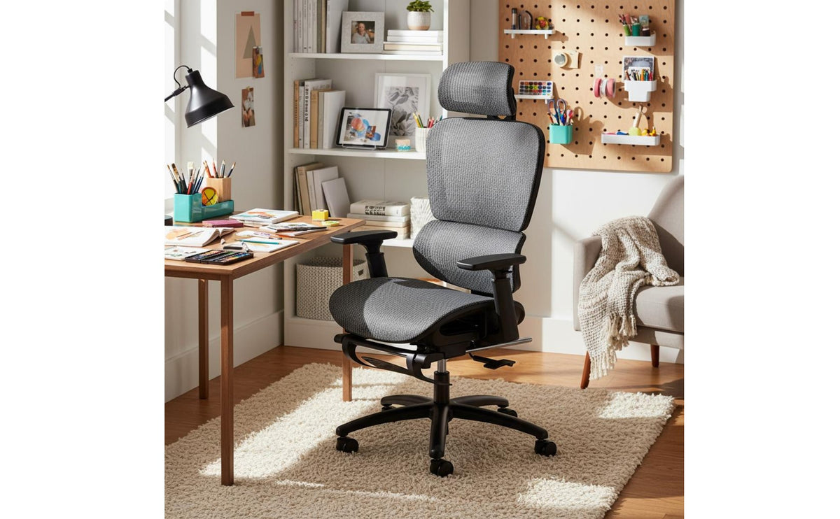 S-Shaped Backrest Ergonomic Office Chair High Back Mesh Chair for Students, Gamers, Study Room