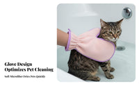 Soft Material Microfiber Dog Drying Towel Glove Skin-Friendly Pet Drying Glove Machine Washable for Professional Groomers, Bathtime, Home