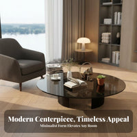 Modern design 2-Tier circular table Minimalist Aesthetic Living Room Furniture Italian Inspired Easy to Clean for Interior Designers, Homeowners, Office Managers, Lounge, Reception Area