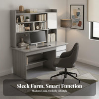 Computer Desk with Bookshelf Multi-Functional Study Desk with Bookshelf Space-Saving Home Design Furniture for Students, Children, Bedroom, Dorm Room