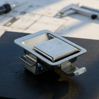 Panel Latch Lock Stainless Steel Recessed Latch with Handle Cabinet Door Lock Polished for Builders, Industrial Cabinets