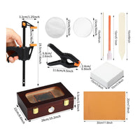 Professional Card Flattening Kit with Wooden Box Allcomplete Card Repair Kit with Storage Box Organized Toolkit Compact for Home