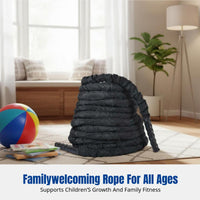 Battle Rope, Fitness Training Rope, Indoor Exercise, Home Gym Equipment, Durable Polyester, For Kids & Adults