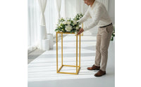Wedding Aisle Floor Simple Setup to Assemble Geometric Column Flower Display Stand Resistant Gold Column Pedestal for Party