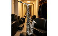 Alto Saxophone Rich-Toned Alto Saxophone with Hard Case Silver Woodwind for Beginners, Students, Repetition Lessons