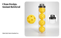 4 Pieces Lightweight Sports Gear Long-Lasting Perforated Pickleballs Compact Pickleball Ball Tube Set Outdoor