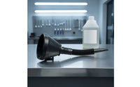 2 Pieces Quick Pouring Fuel Funnel with Extended Outlet Plastic Funnel with Handle Sturdy Funnels Lightweight for Mechanics, Garage, Workshop