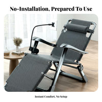 Foldable Convertible Chair Bed Space-Saving Adjustable Reclining Chaise Convertible-Use Design Indoor Furniture Portable for Office Workers, Outdoor Enthusiasts, Noon Break, Balcony, Patio, Backyard