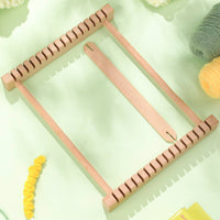 2 Pieces Beech Wood Children's Wooden Weaving Loom Slotted Crossbars Wooden Weaving Loom Compact Craft Tool Lightweight