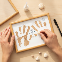 DIY Sand Handprint Art Frame Kit for Couples & Friends, Beach Souvenir Keepsake