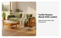 Nordic Design Wooden Sofa Removable and Washable Covers Solid Wood Frame Sofa Comfortable Upholstery Modern Minimalist Loveseat for Living Room