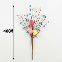 Easter Egg Carrot Picks Decorative Artificial Branch Easter Eggs Stem Festive Design for Celebration Floral Arrangement, Tabletop Centerpiece, Home Vase Decor, Mantel, Porch