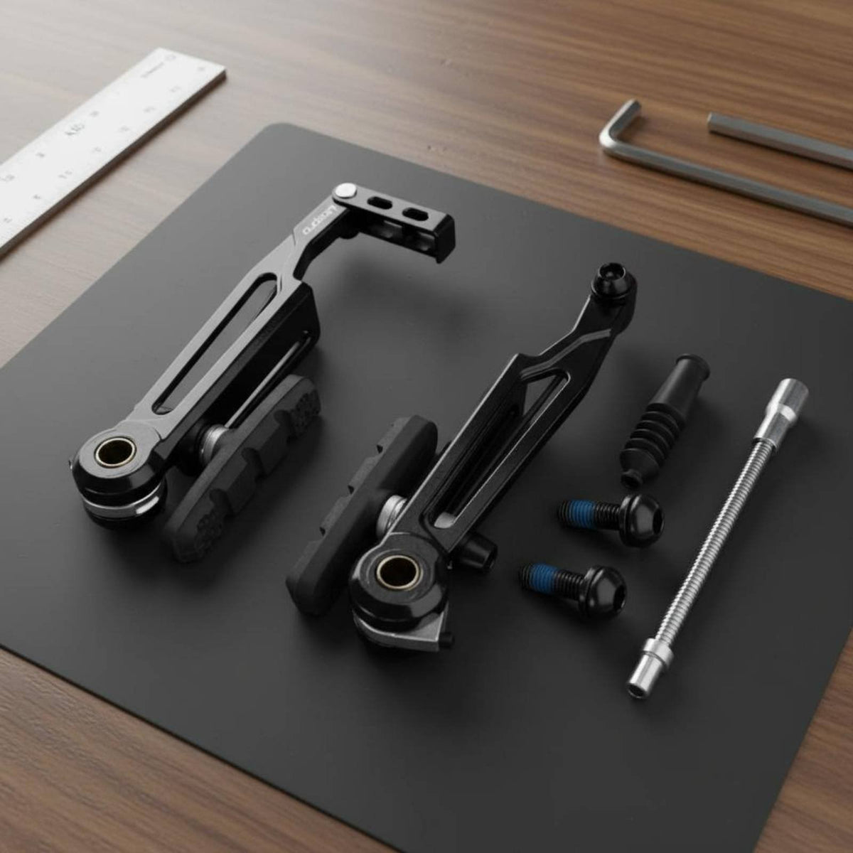 Lightweight Long Arm Linear-Pull Brake Adjustable Folding Bike Brake Caliper Easy Installation Cycle Component Strong Stopping Power