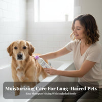Gentle on Skin Dog Massage Brush 2-in-1 Design Handheld Pet Bath Brush Waterproof for Groomers, Shower, Bathroom, Home