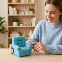 Miniature Sofa 3D-Printed Dollhouse Sofa Miniature Armchair Elegant Chair Compact for Collectors, Desktop Display, Craft Scenes