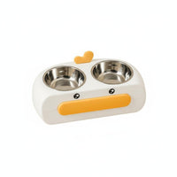 Easy to Clean Cute Duck Pet Feeder Safe & Odorless Double Pet Bowl Detachable Design Raised Food and Water Bowls Non-Slip for Cats