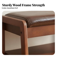 Luxury Design Upholstered Entryway Stool Multi-Functional Upholstered Shoe Changing Stool Comfortable Padded Seat Storage Bench Soft paddinged Top for Homeowners, Apartment Dwellers, Families, Hallway, Mudroom, Living Room, Bedroom
