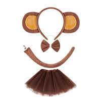 Monkey Hair Hoop Soft and Comfortable Headband Lightweight Primate Ears Headband for Kids, Halloween, Themed Events, School Plays