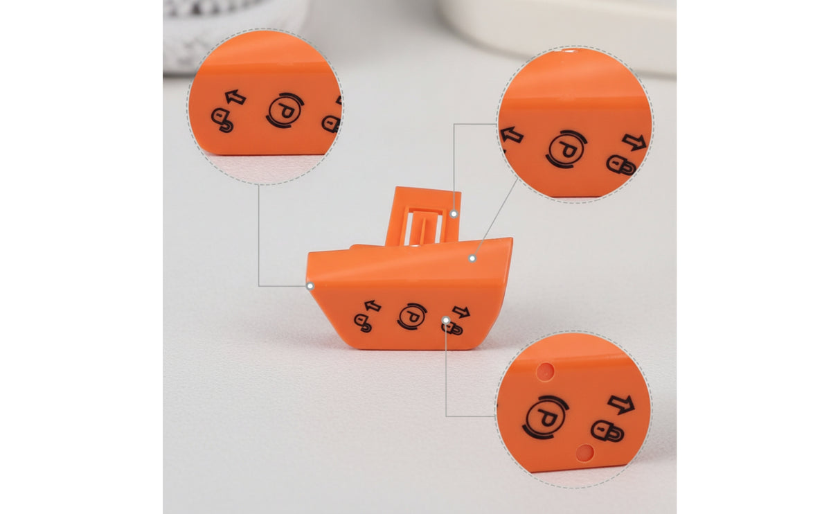 Wedge-Shaped Plastic Knob with Mounting Tab Orange Replacement Equipment Knob Compatible Control Knobs Ribbed for DIYers, Technicians, Machinery Maintenance
