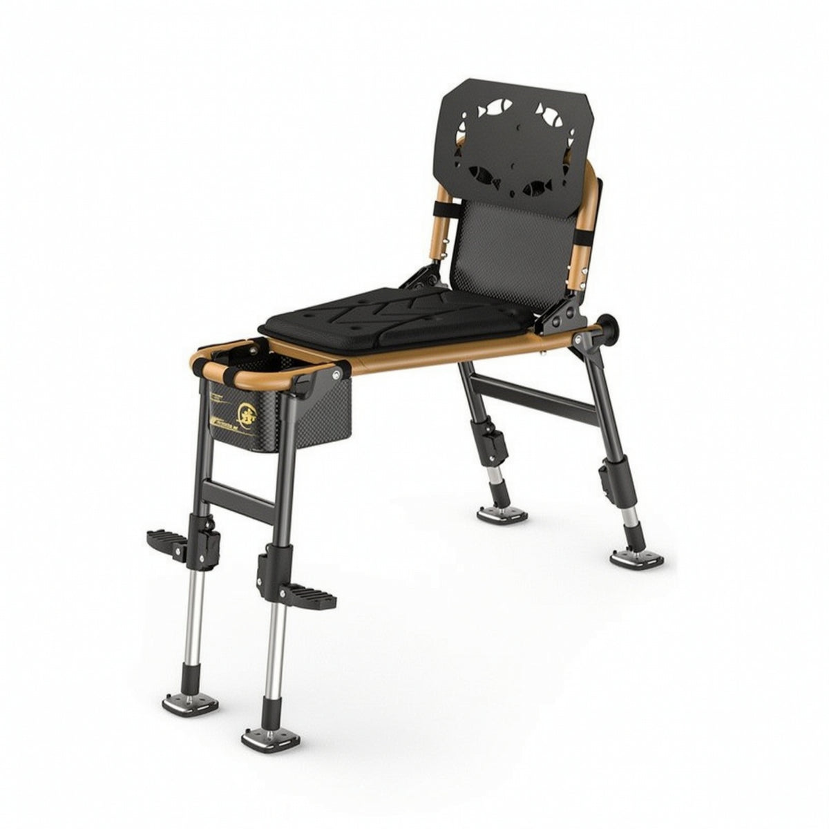 Fishing Chair with Rod Holder Heavy-Duty Fishing Chair Any-Terrain Furniture for Fishermen, Camping, Outdoor