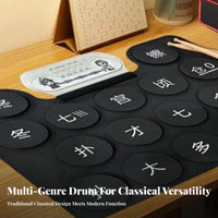 Portable Chinese traditional performance Percussion Machine Multiple Sounds Digital Drum Pad Earphall-in-one Output Electronic Musical Instrument expressive-sensitiveSensitive for children, Drummers, Rehearsals