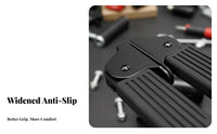 2 Pieces Folding Motorcycle Foot Peg No Tools Required Installation Foldable Footrest Clamp-on Passenger Footrest Wide