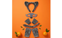 Wolf Costume Accessories Furry Wolf Costume Set Soft Animal Dress-Dressing up Kit with Tail for Kids