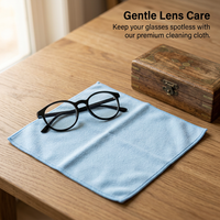 Microfiber Suede Cleaning Cloths for Glasses Eyeglasses, Double Sided Lens for Camera Screens, Washable Reusable, 7.9 x 7.9 Inch