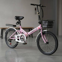 20-Inch Folding Bike Installation Foldable City Bike Rapid Fold Folding Cycle for Adults, Students, Commuting
