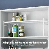 Space-Saving Under-Cabinet Tiered Rack Layered Design Bathroom Accessory 2-Tier Countertop Shelf Multi-Functional for homeowners, Renters, Parents, Vanity, Washstand