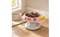 Raised Pet Bowl Cartoon Print Elevated Feeder