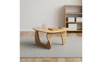 Safe Round Corners Solid Wood Triangle Coffee Table Wear-Resistant Nordic Wood Tea Table Easy Assembly Waterproof for Small Apartment Owners