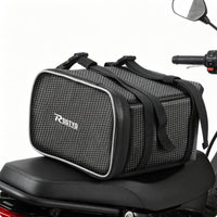 Water-Resistant Motorbike Rear Seat Bag Mesh-Textured Motorcycle Rear Bag Straps Straps Travel Gear Black