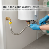 LESSO Stainless Steel Corrugated Water Heater Connector Hose for Hot & Cold Water