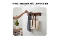 Wall Shelf with Hooks Vintage Aesthetic Coat Rack Space-Saving for Renters