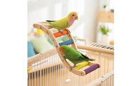 Wooden Bird Ladder Wood Hanging Bird Ladder Curved Pet Supply Textured for Small Birds, Parrots